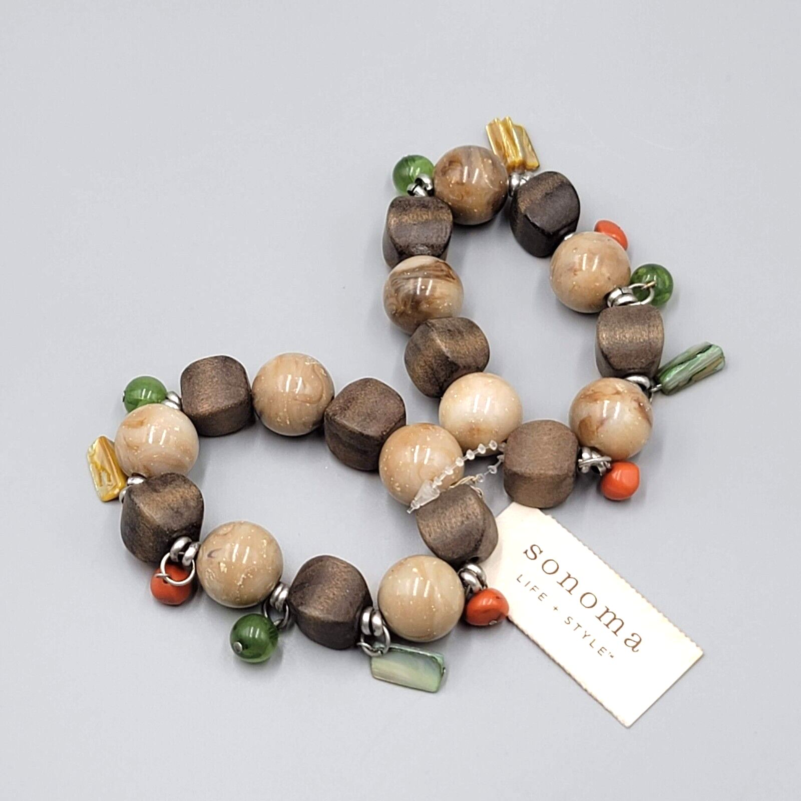 Sonoma Bracelet NWT Lot of 2 Chunky Wood Bead Elastic