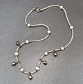 Natural Cultured Freshwater Pearl and Seed Bead Necklace 18"