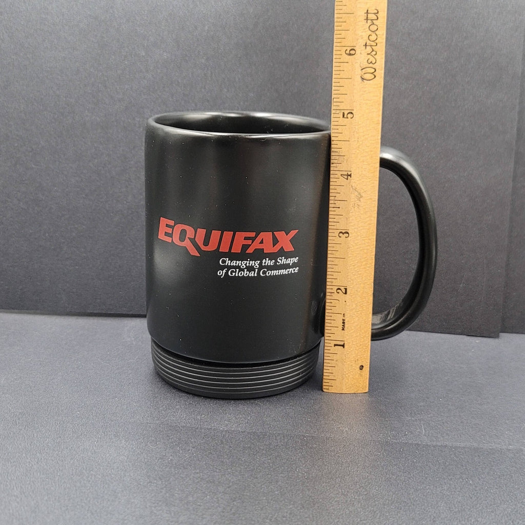 Equifax Coffee Mug Cup Black Advertising Rubber Bottom