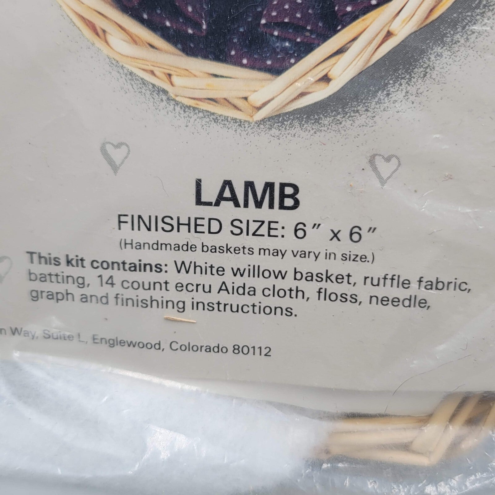 Stitchin in a Basket Judee and Co LAMB Cross Stitch Kit NEW