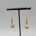 Vintage Christmas Jingle Bells Pierced Earrings  Gold tone Dangle 1.5"