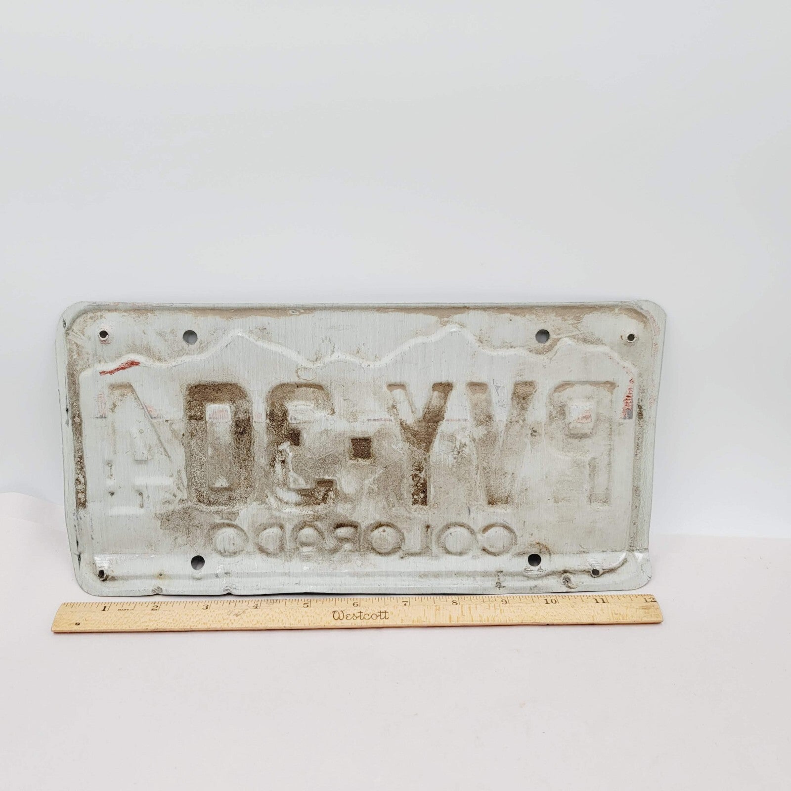 License Plate Vintage COLORADO PVY 30412" x 6" Green White