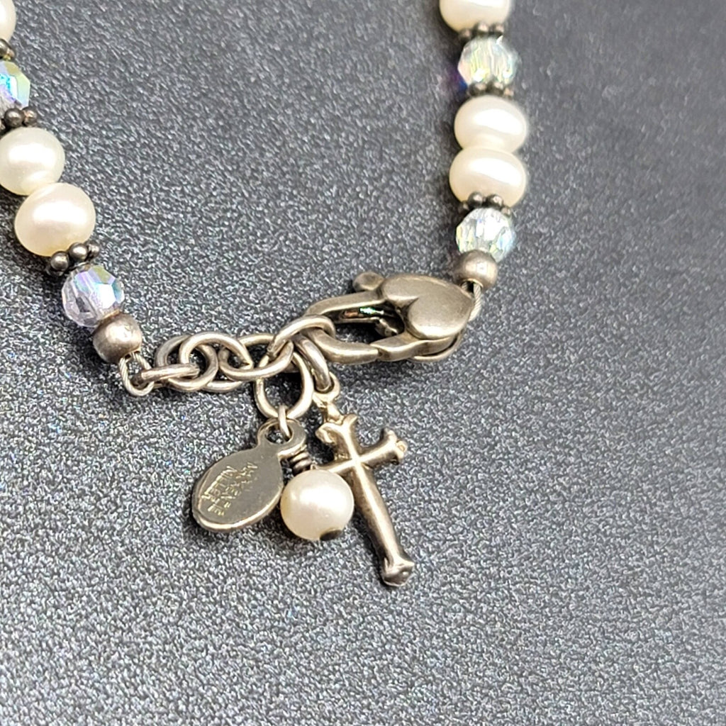 First Holy Communion Confirmation Pearl 925 Sterling Silver Childs Bracelet 6"