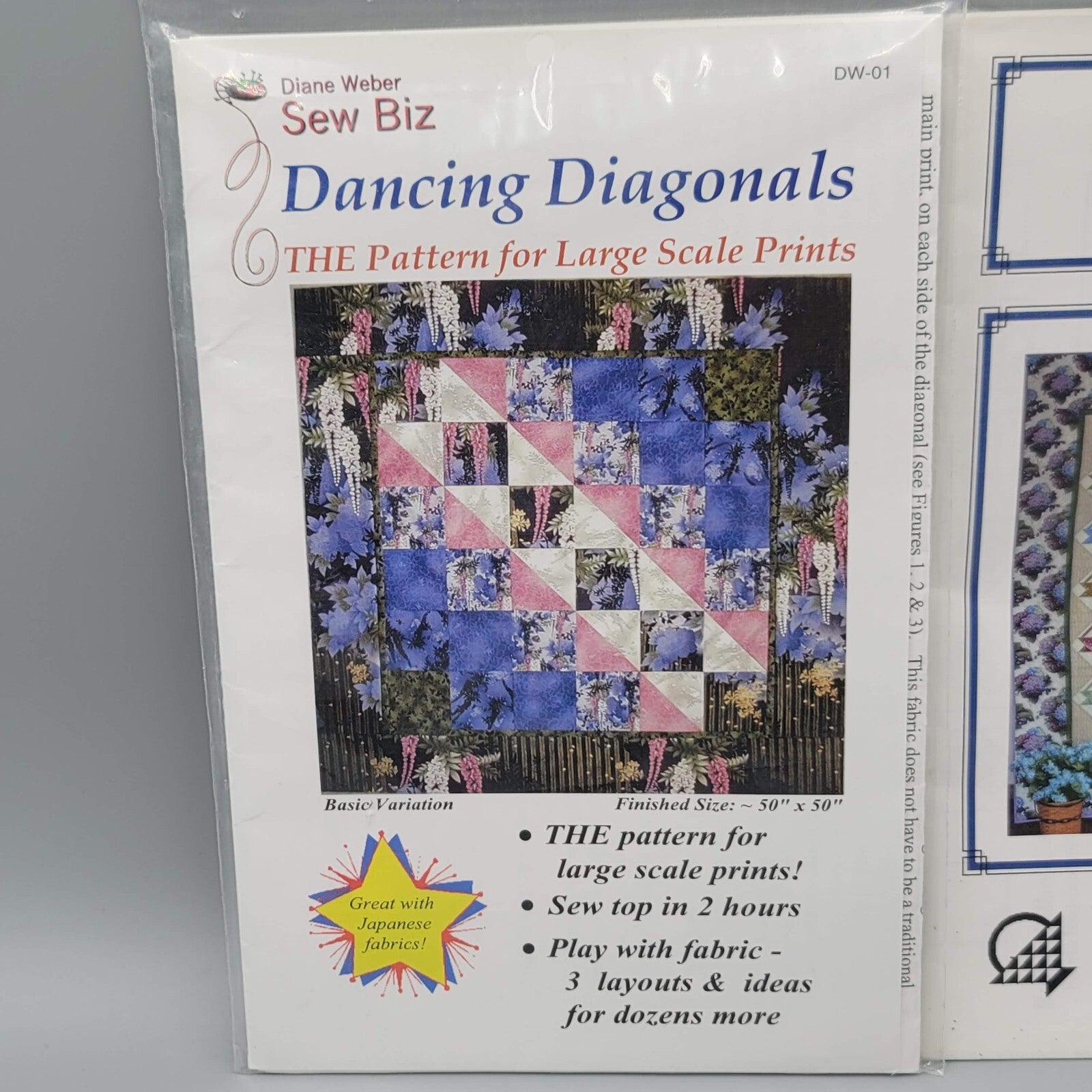 NEW Lot 3 Diane Weber Sew Biz QUILT Patterns Quilt Basket Hydrangea Diagonals