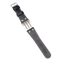 Mens Chisel Stainless Steel Black Leather Bracelet