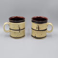 Vintage Set of 2 Baldelli Bamboo Design Coffee Mug Cup Glazed Art Pottery Italy