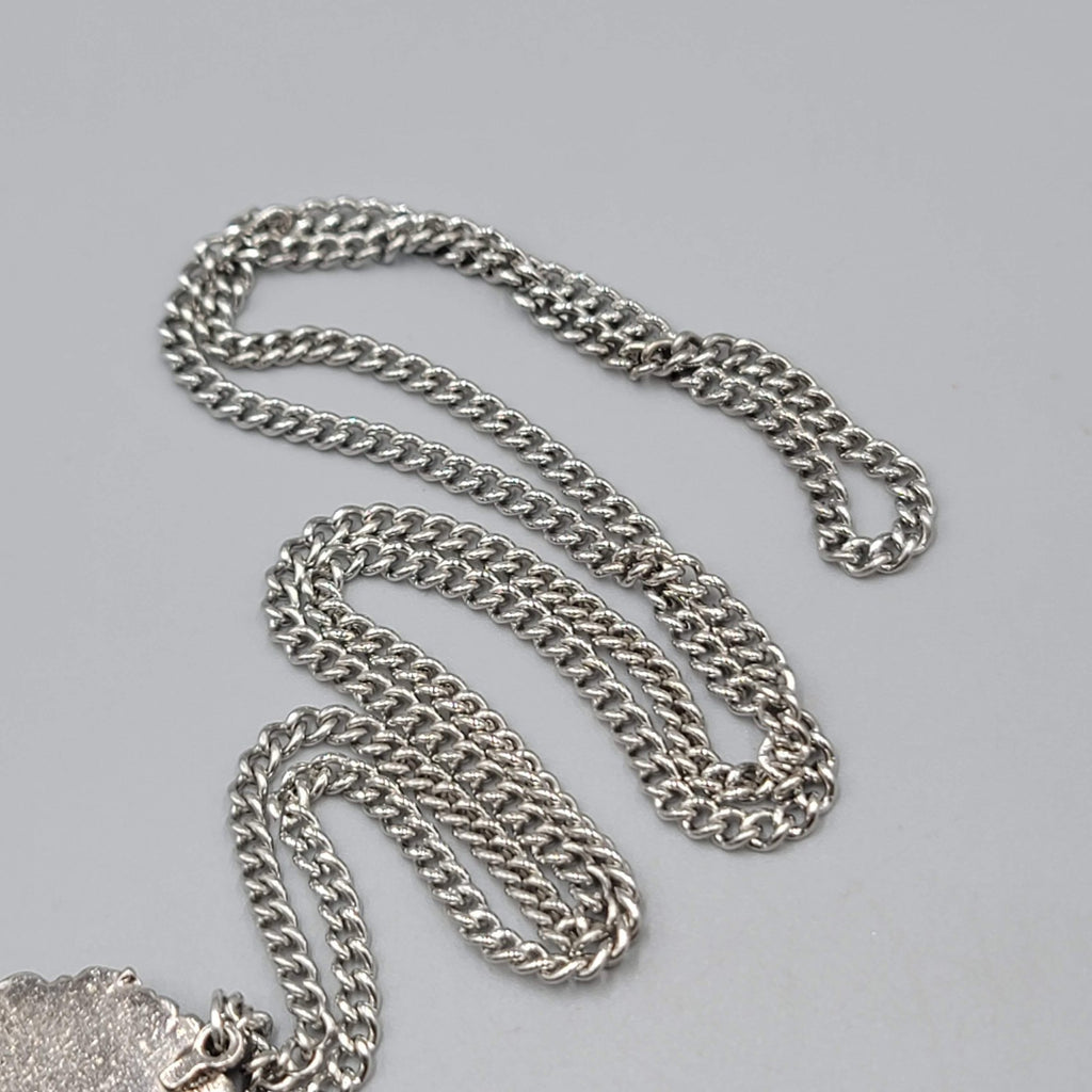 Lion Head Pendant Necklace Silver Tone 24" Chain Men's Hip Hop Statement Jewelry