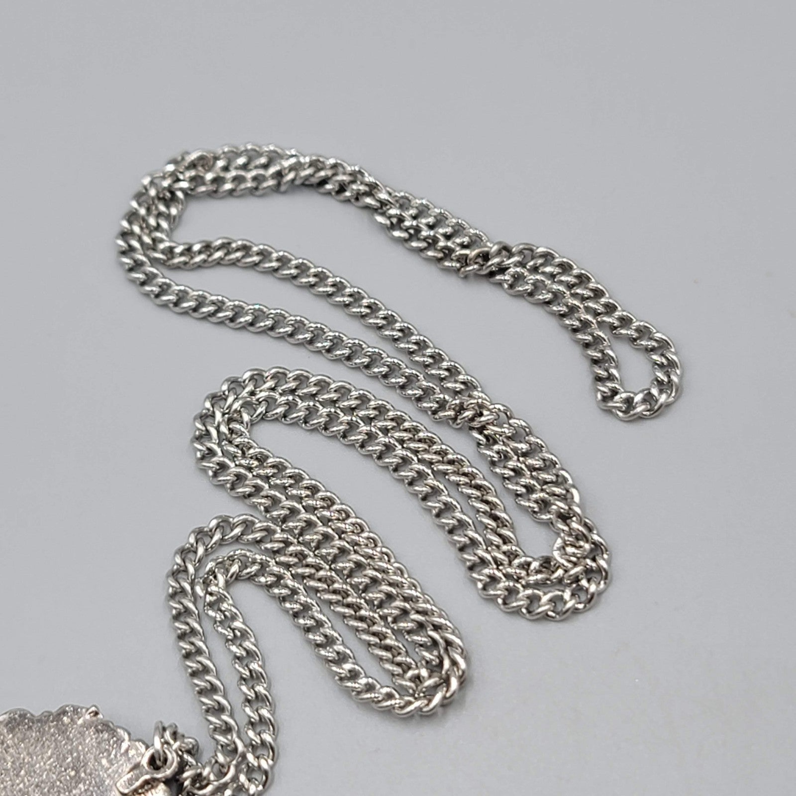 Lion Head Pendant Necklace Silver Tone 24" Chain Men's Hip Hop Statement Jewelry