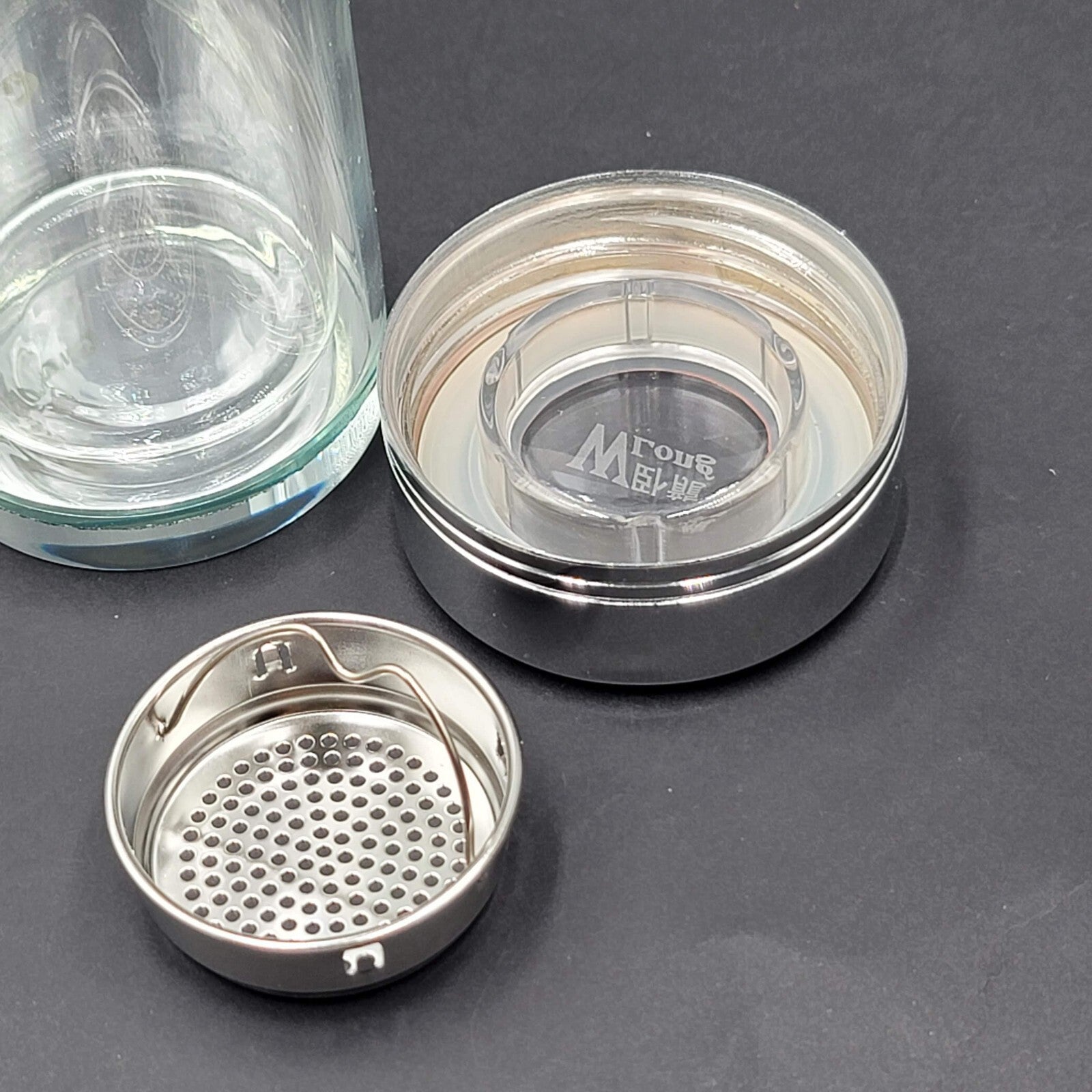 Wolong Glass Tea Infuser Bottle Double Wall Portable Tea Tumbler 460mL