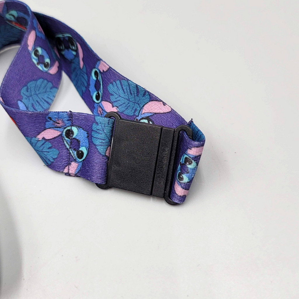 Disney Stitch Lanyard Purple 32 Inch Keychain ID Badge Holder