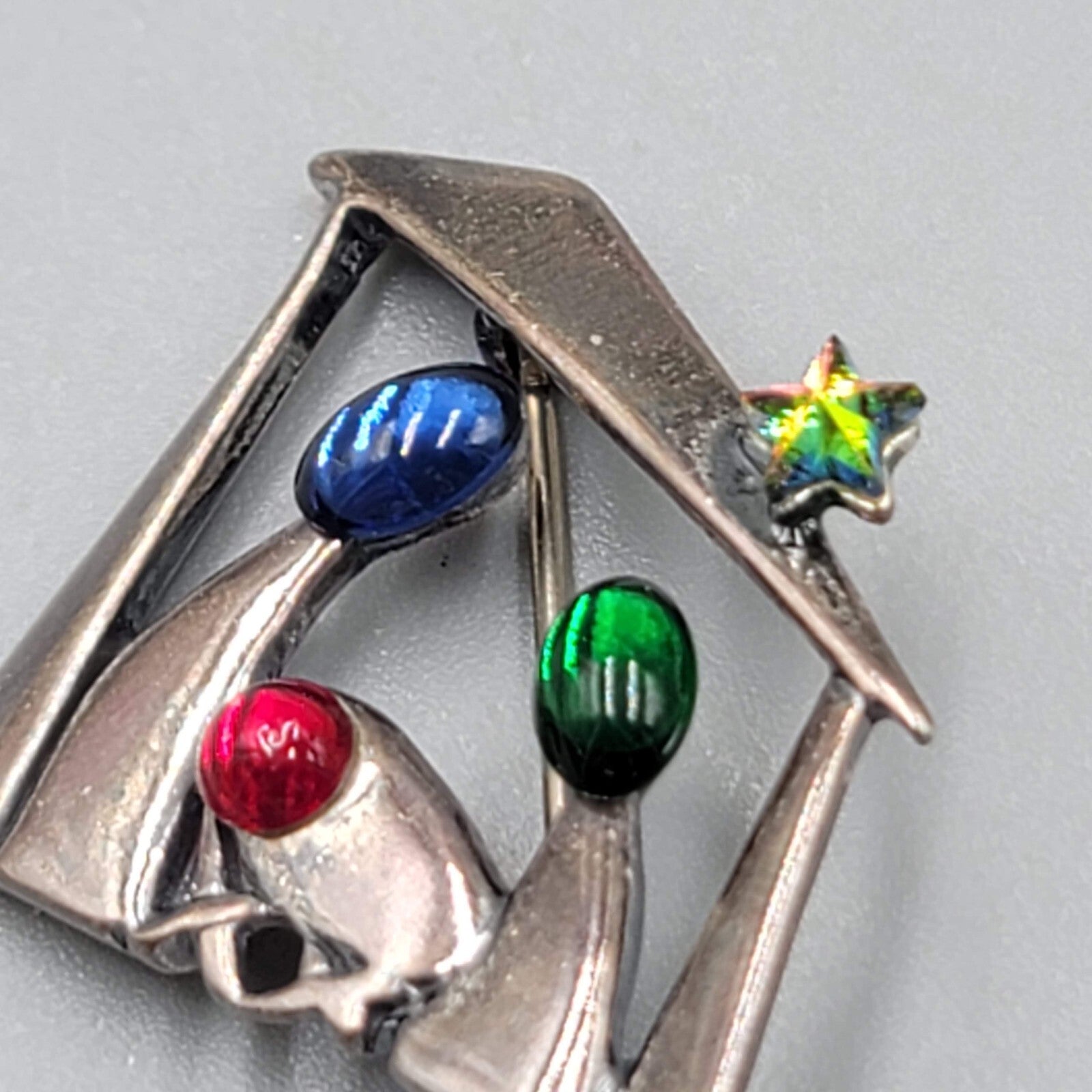 Vintage Silpada Sterling Silver Christmas Nativity Manger Brooch 7/8"