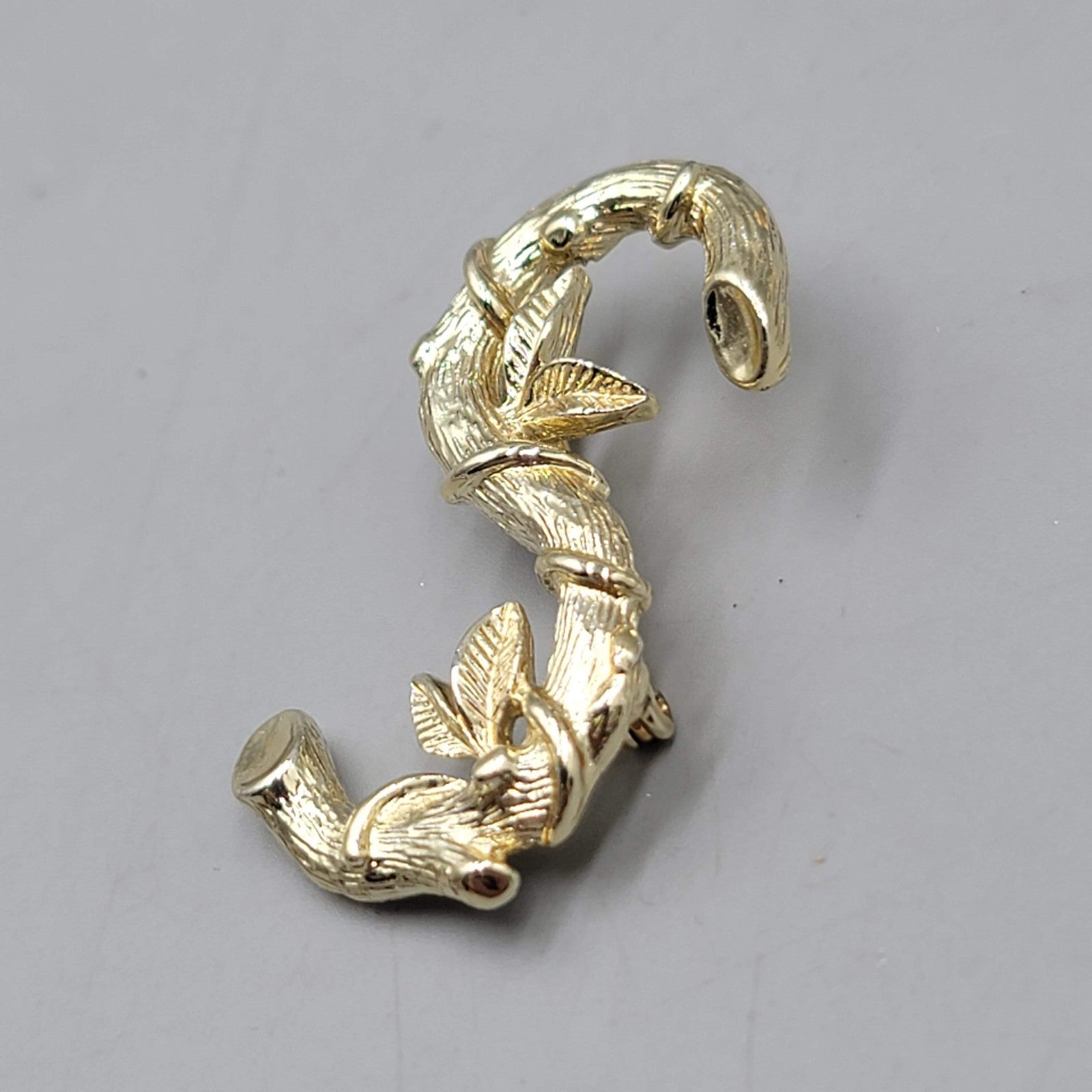 Vintage Sarah Cov Letter S Brooch Gold tone 1.75"