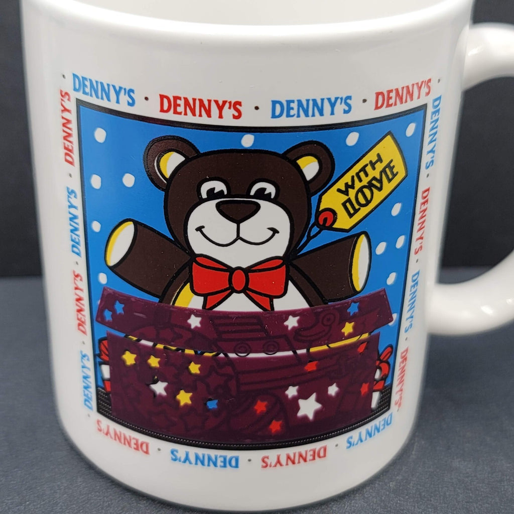Vintage Dennys Diner Coffee Mug Cup Teddy Bear With Love