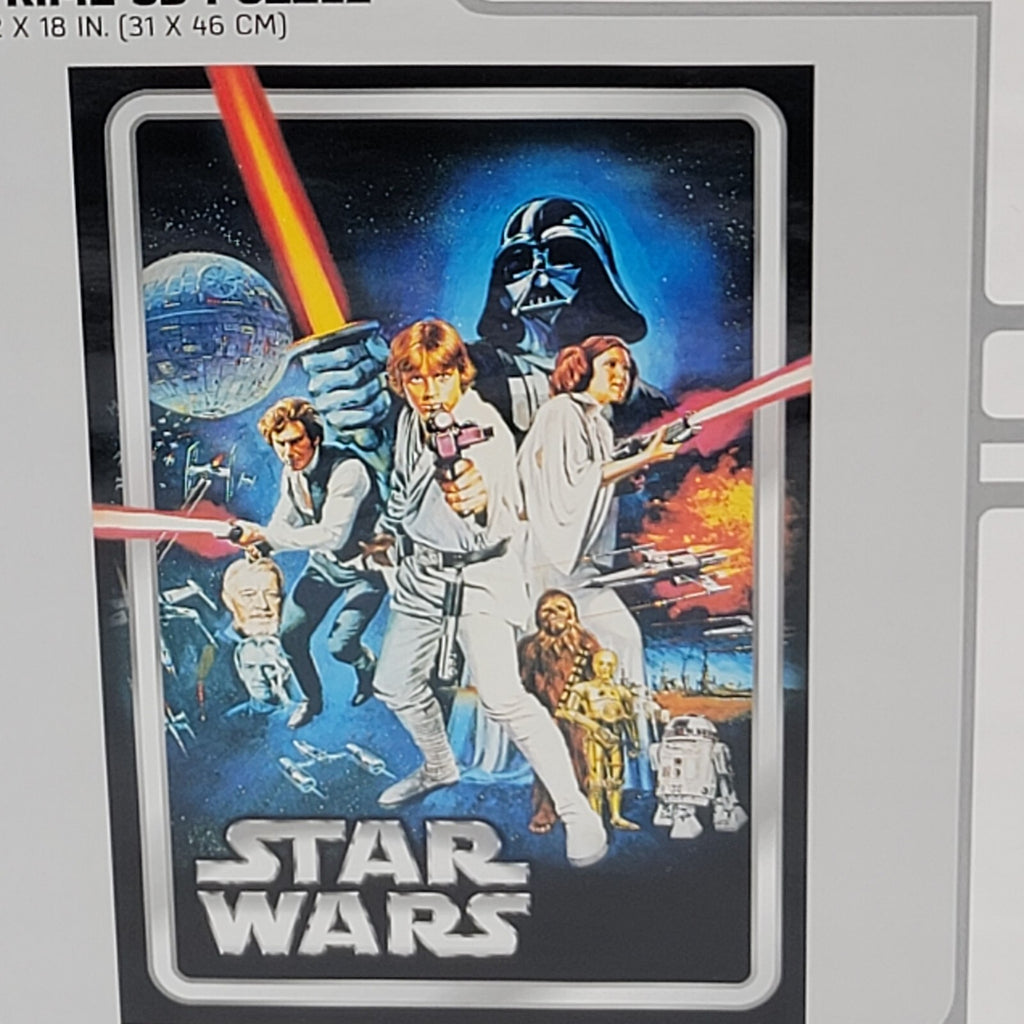 Disney STAR WARS 3D PUZZLE 300 pcs 12” x 18” Puzzle Book Shaped Puzzle Tin NIB