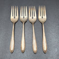 4 Oneida Community Par Plate Bridal Wreath 1915 Fork Silver plate 6" Antique