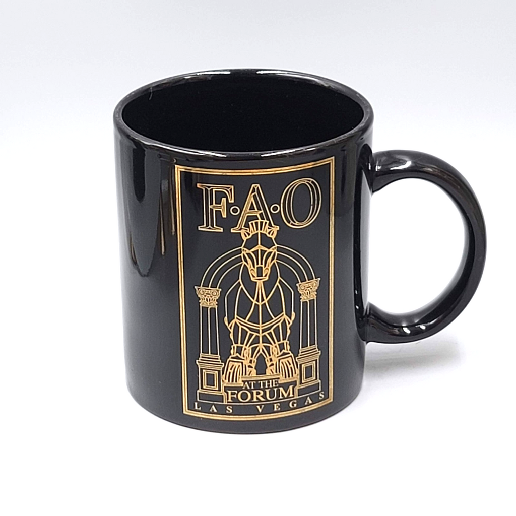 FAO at the Forum Las Vegas Coffee Mug Gold on Black Souvenir