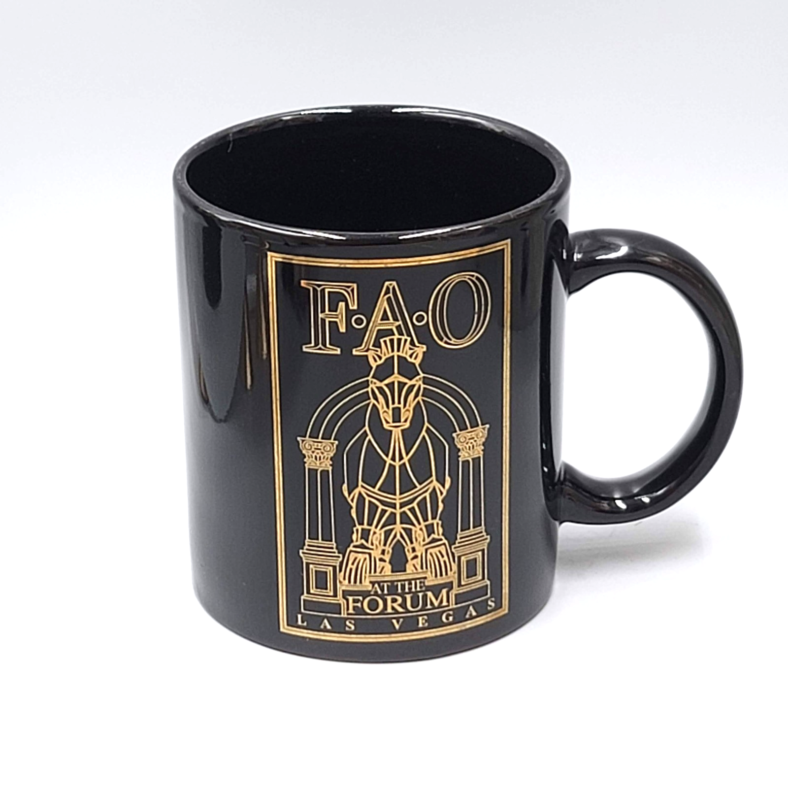FAO at the Forum Las Vegas Coffee Mug Gold on Black Souvenir