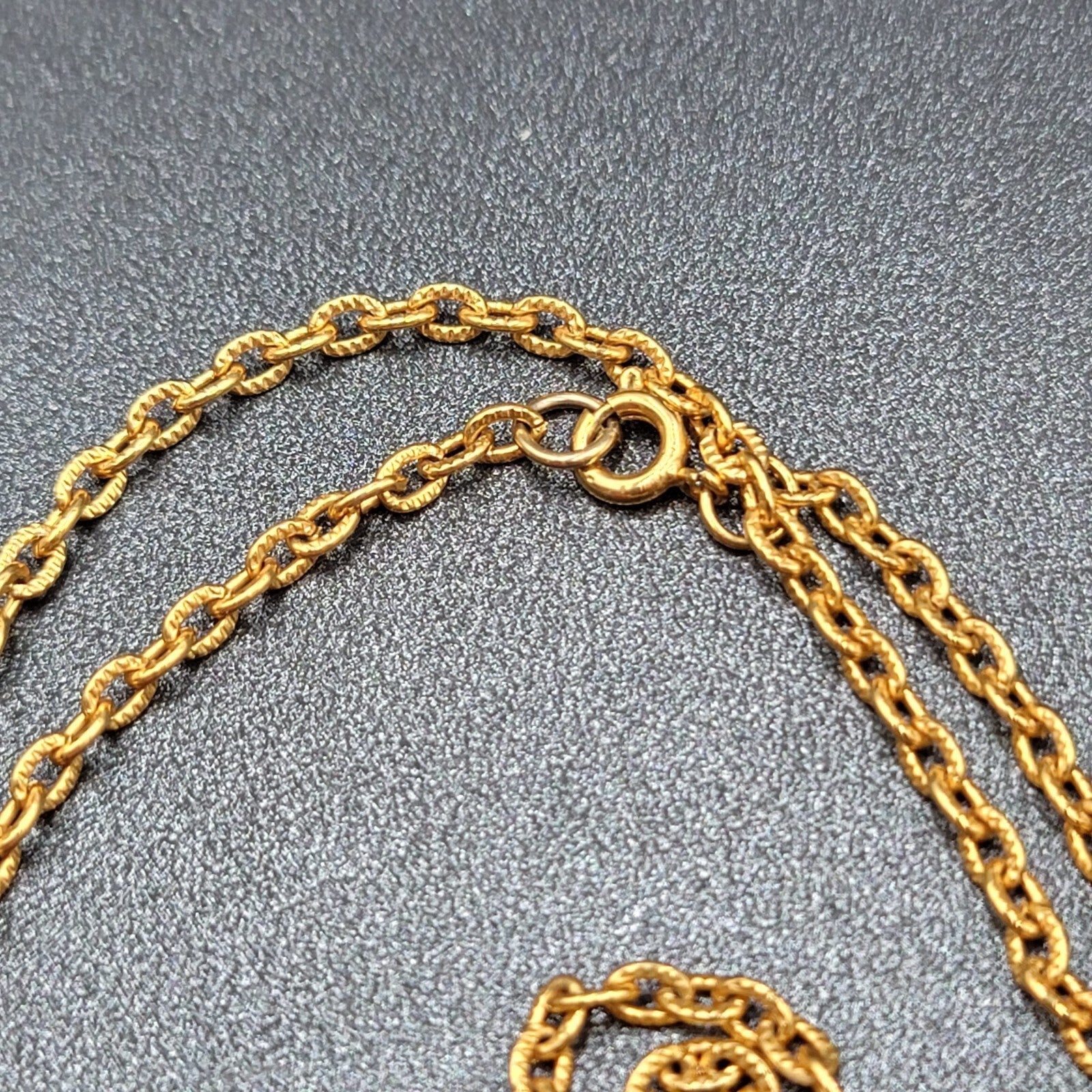 Vintage Agate Stone Gold Tone Chain Polished 3 Pink Brown Yellow Pendants 24"