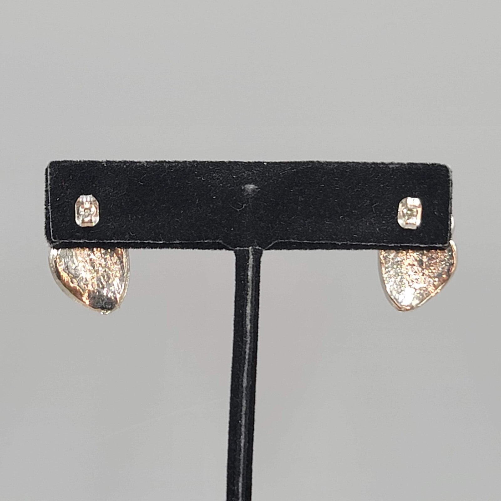 Vintage Climber Pierced Earrings Black Cream Enamel Silver tone 7/8"