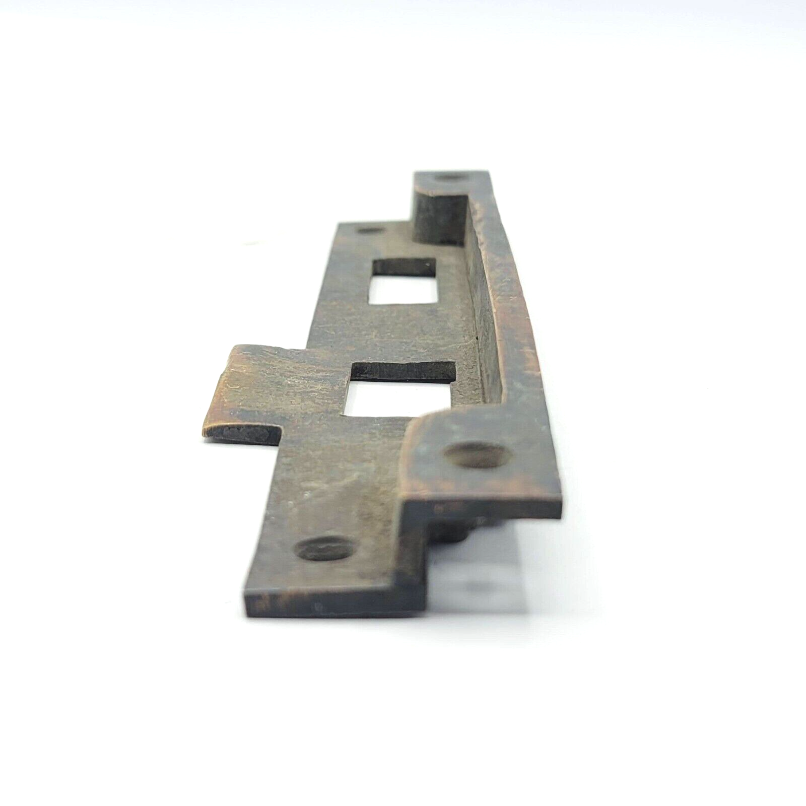Antique Bronze Exterior Door Strike Plate Mortise Inset 7 3/4" x 1 1/2"