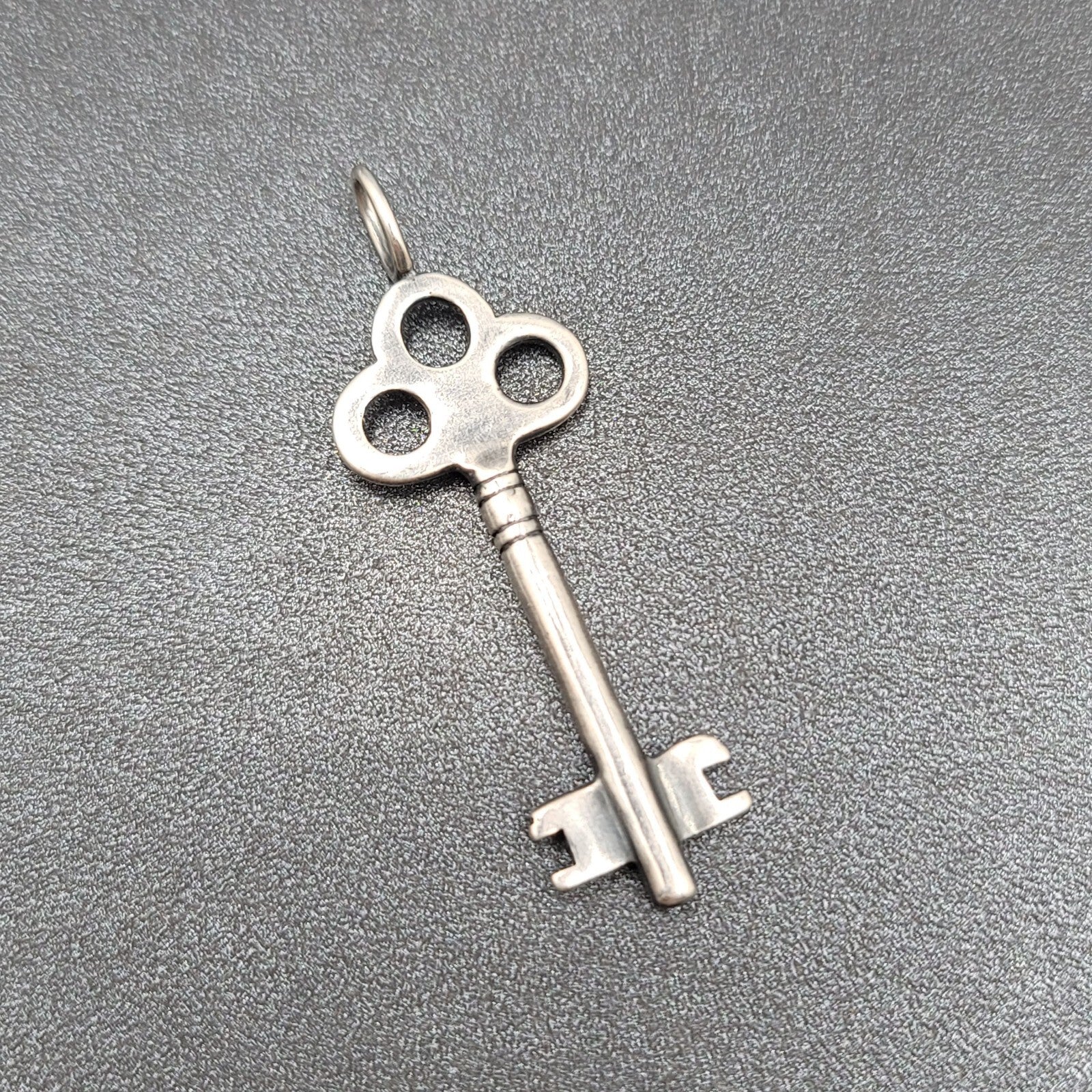 Skeleton Key Necklace Pendant Only Silver tone 2"