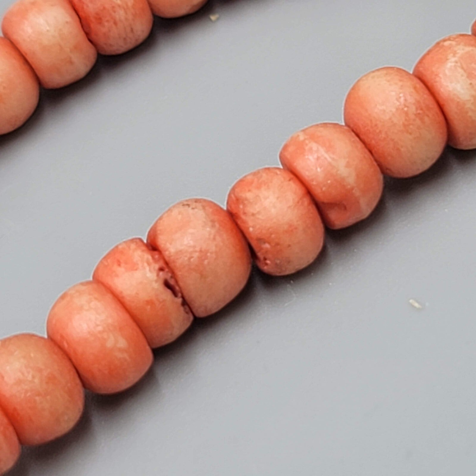 Artisan Faux Coral Bead Bib Boho Necklace Pink Metal Multistrand 20"