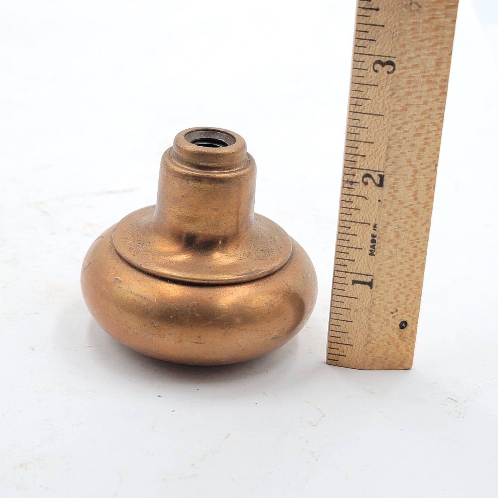 Vintage SINGLE Bronze Round Doorknob Salvage Door Hardware 2.25" (184)