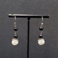 Sterling Silver Pierced Earrings Capped Pearl Bead Dangle 1.25"