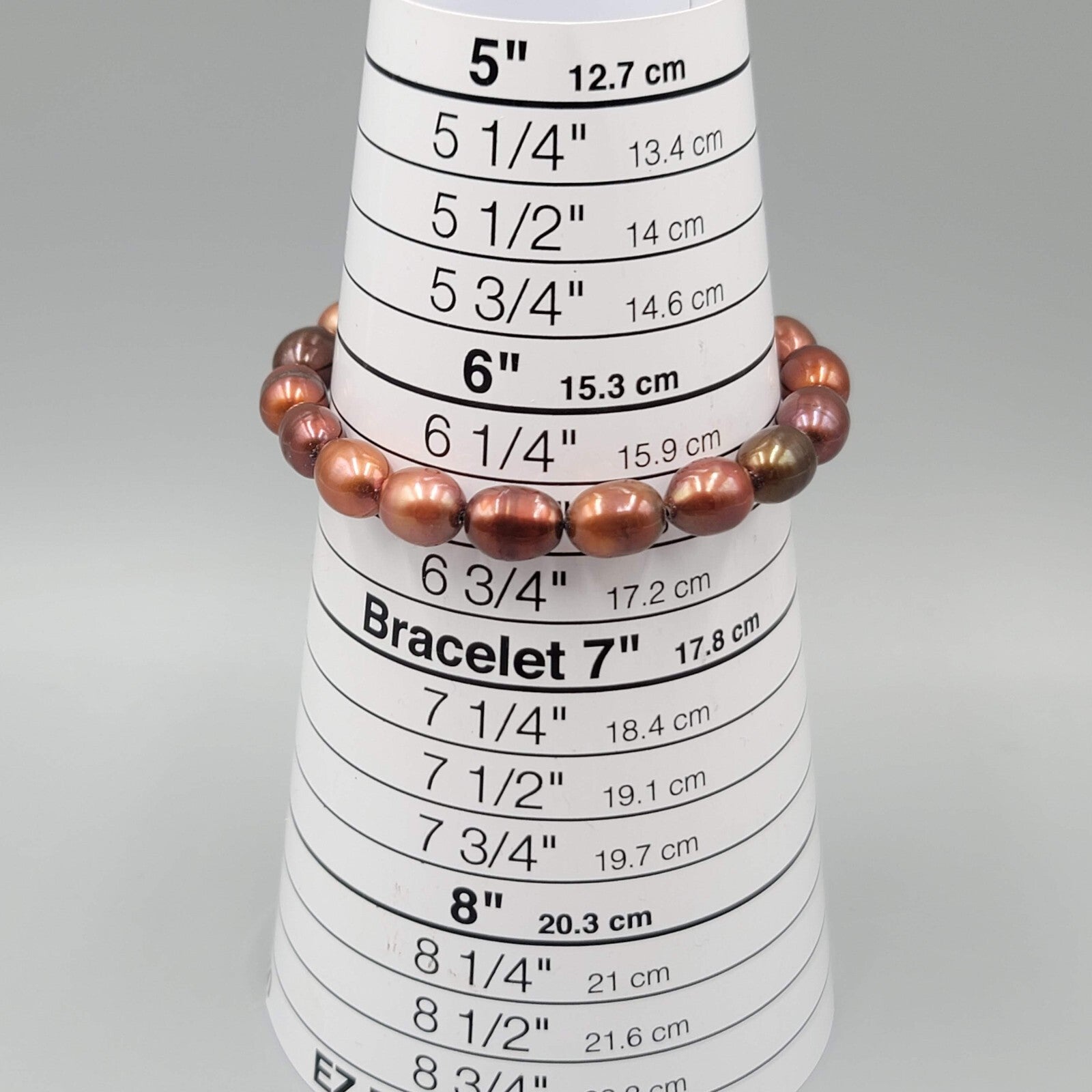 Real Pearl Bead Necklace and Bracelet Set Shades of Brown Sterling Silver 18"+