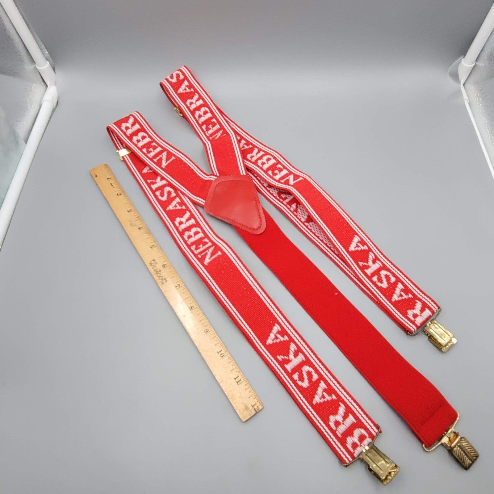 Red Nebraska Huskers Suspenders Adjustable