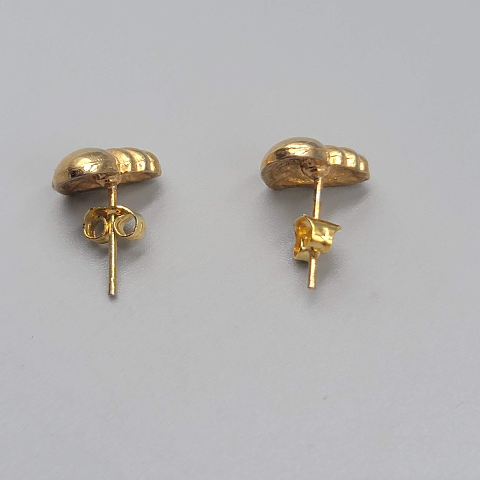 Heart Studs Pierced Earrings Gold Plated 1/4"