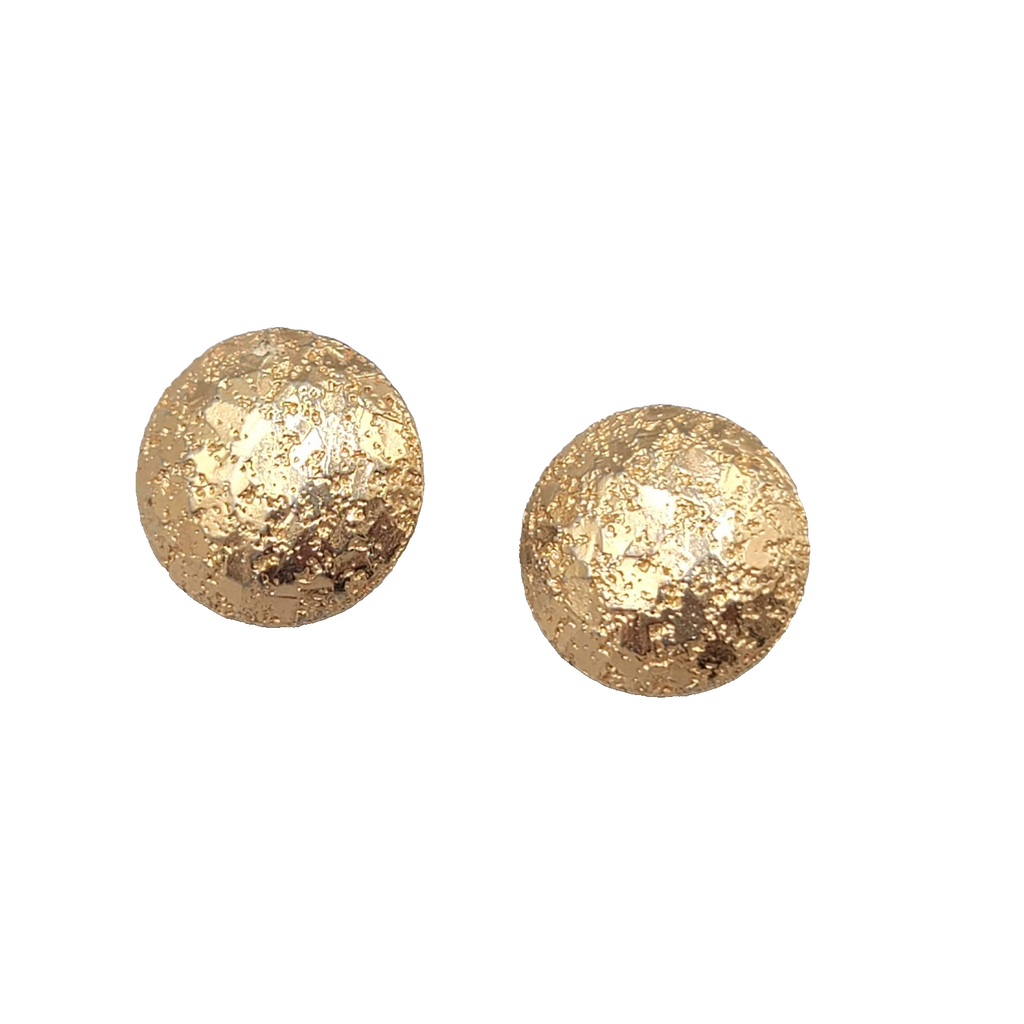 Vintage Sarah Cov Clip on Earrings Textured Round Dome 7/8"