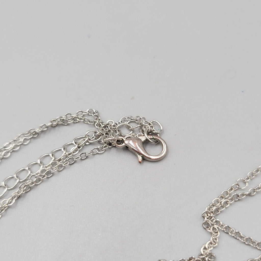 Extra Long Infinity Station Necklace Silver tone 36"+