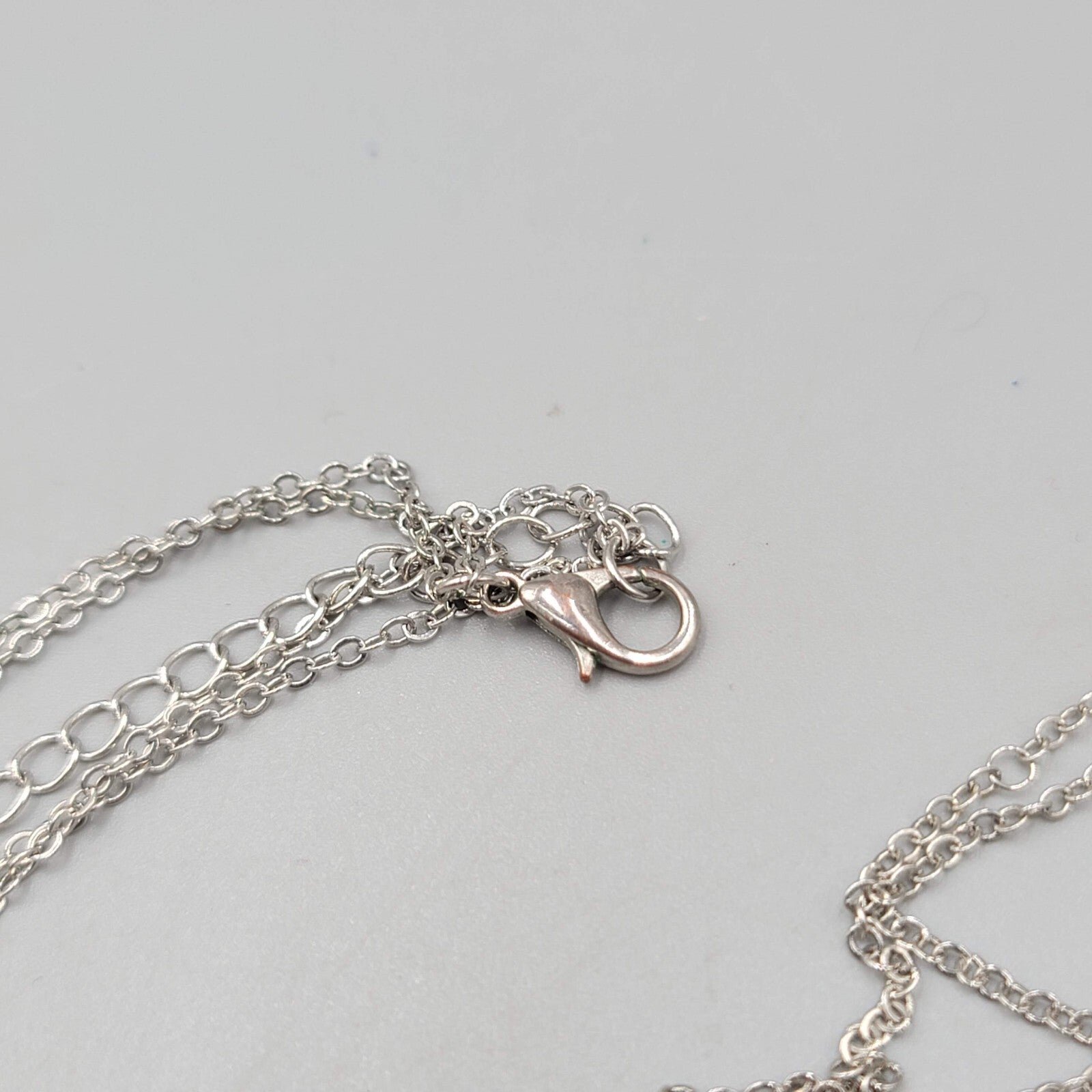 Extra Long Infinity Station Necklace Silver tone 36"+