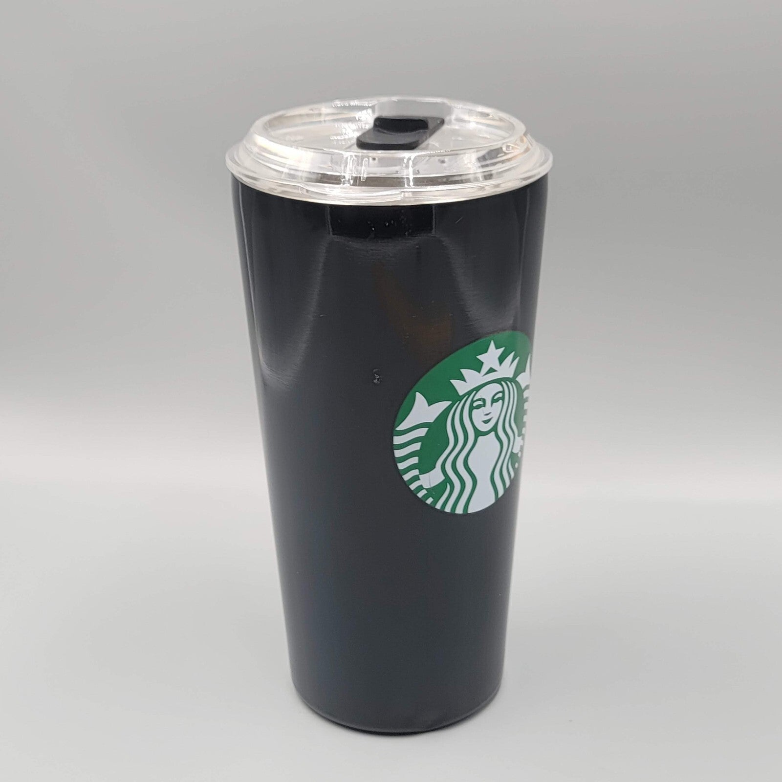 Starbucks Metal Tumbler Black Green Mermaid Logo Secure Sliding Top 18 oz