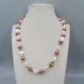 Vintage Mother of Pearl and Clay Beads Necklace 20" Estate Costume Jewelry 