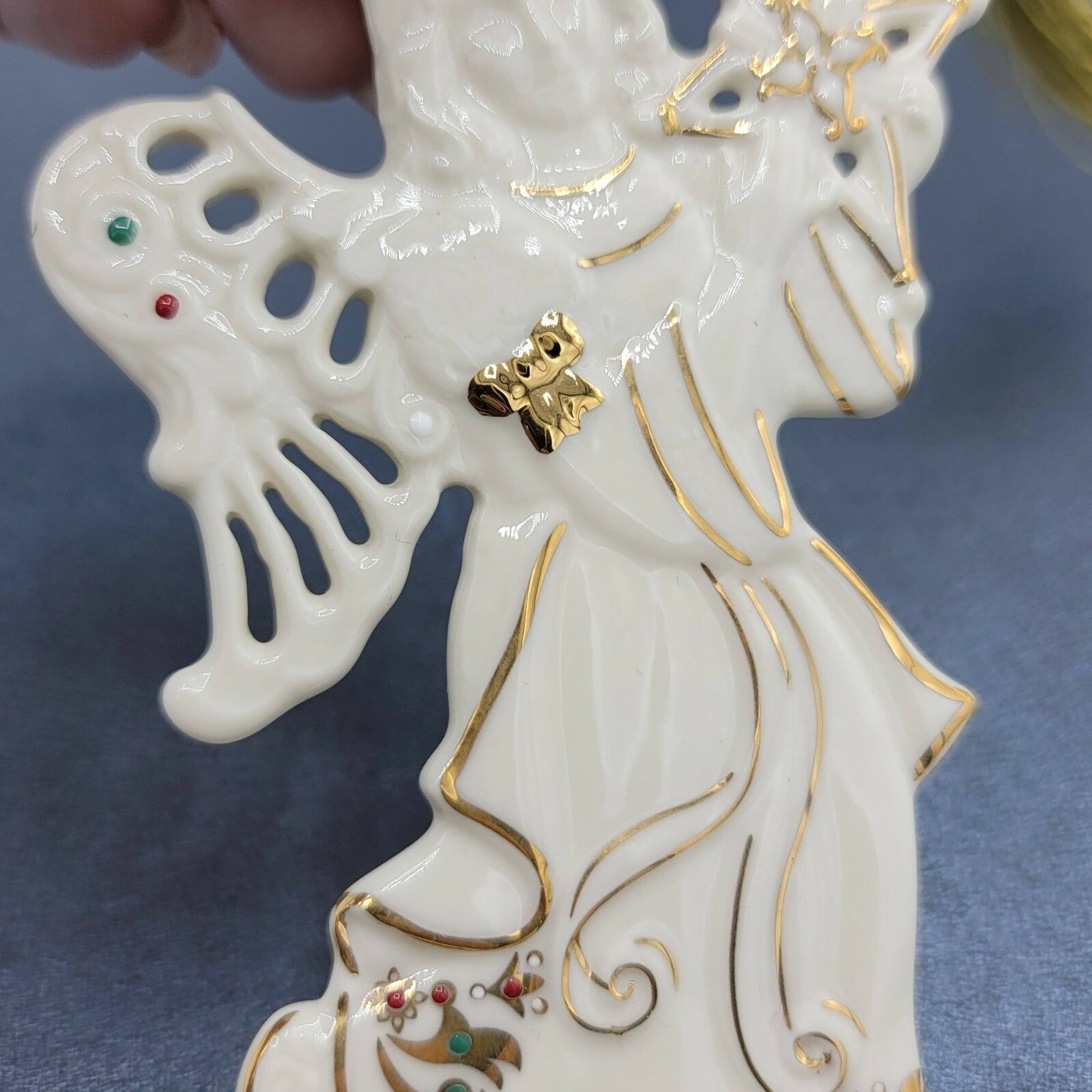 Lenox Renaissance Angel Bisque Ivory Porcelain Christmas Ornament 5 1/4"