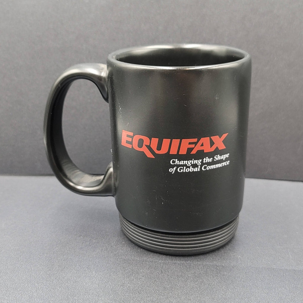 Equifax Coffee Mug Cup Black Advertising Rubber Bottom