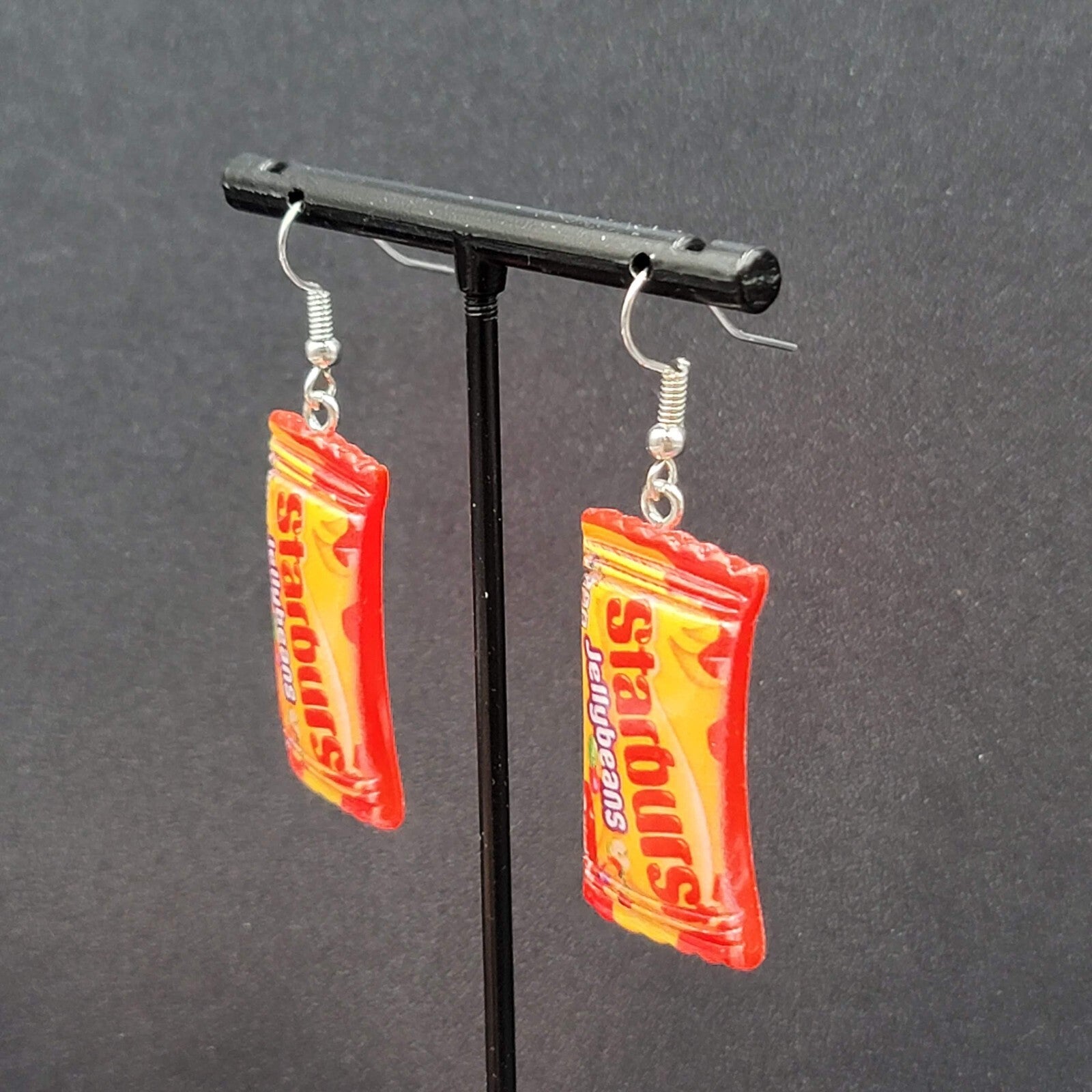 New STARBURST JELLYBEANS Candy Pierced Earrings Acrylic Dangle 1.25"