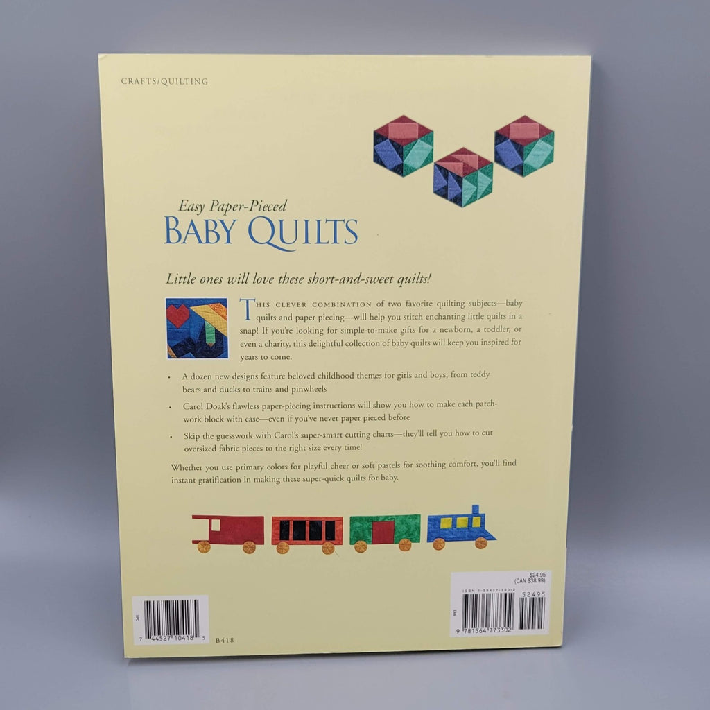 Easy Paper-Pieced Baby Quilts by Carol Doak Quilt Pattern Book Softcover Craft