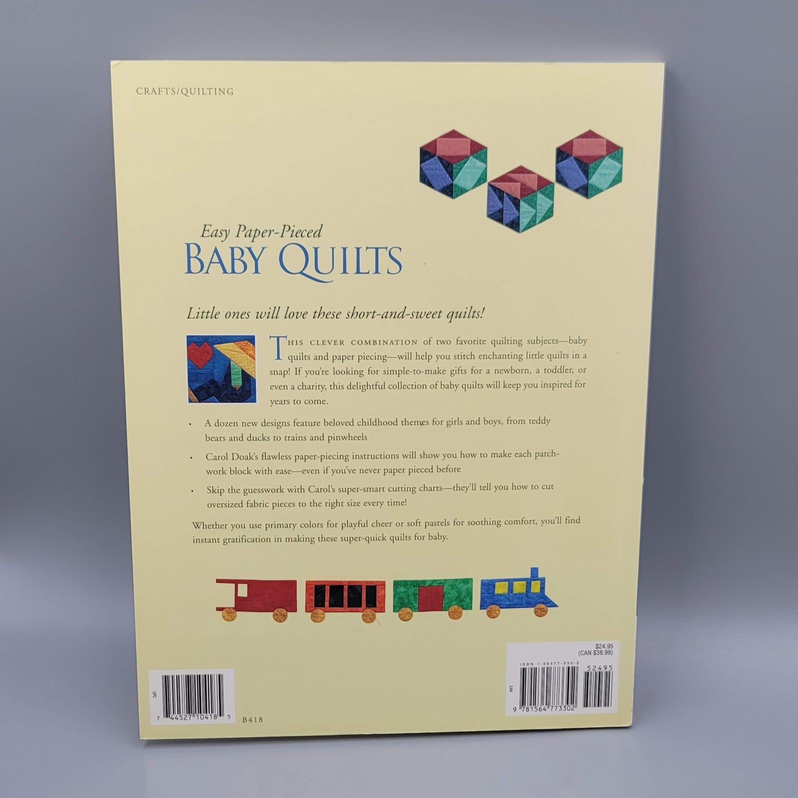 Easy Paper-Pieced Baby Quilts by Carol Doak Quilt Pattern Book Softcover Craft