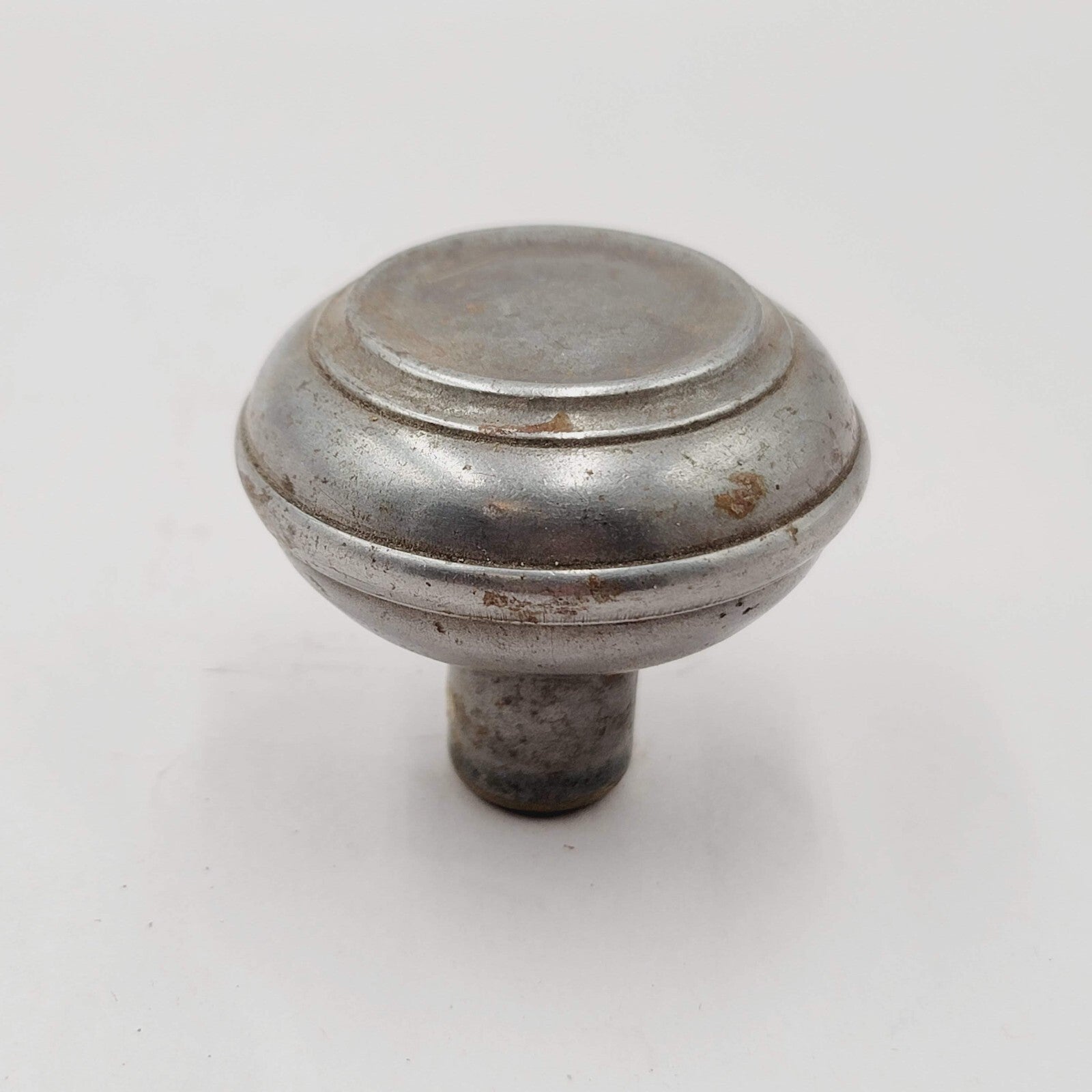 Vintage SINGLE Ringed Steel Doorknob Salvage Door Hardware 2.25" (201)