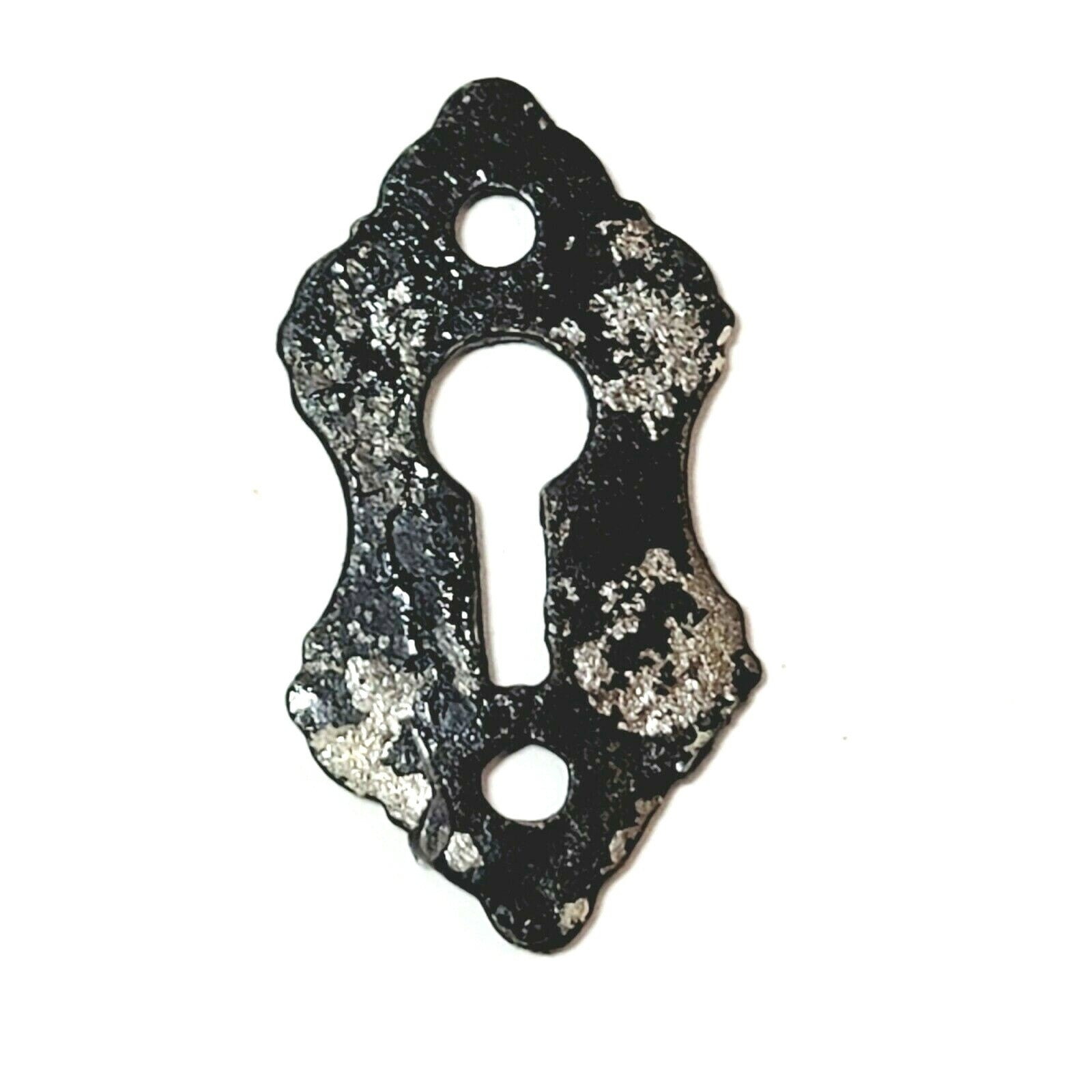 Vintage Cast Iron Ornate Skeleton Key hole Escutcheon Salvage Hardware 1 7/8" A