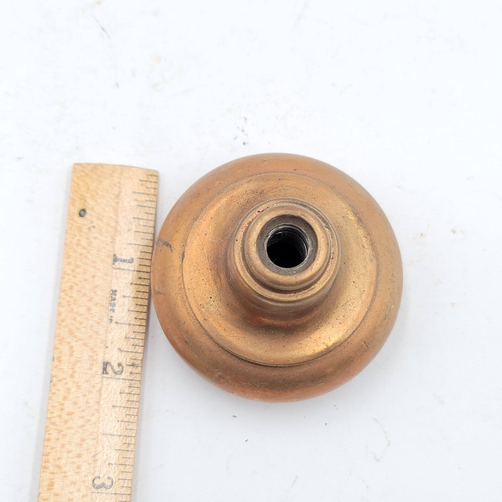 Vintage SINGLE Bronze Round Doorknob Salvage Door Hardware 2.25" (184)