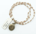 Locket Charm Bracelet Elastic Seed Bead Estate Costume Jewelry NWT $29