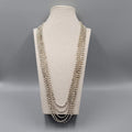 Multistrand Ball Chain Necklace Silver tone 26" - 30"