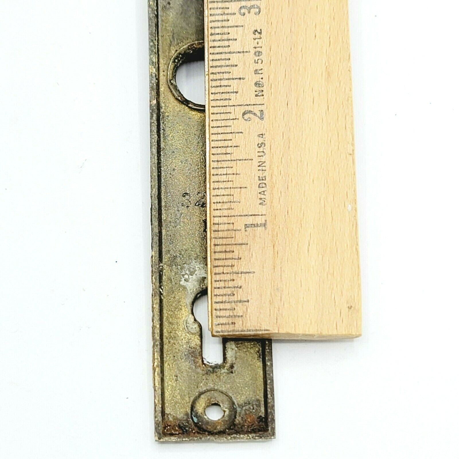 Vintage Screen Door Back plate Skeleton Key Hole 4 1/2" x 1" holes 2 1/4"