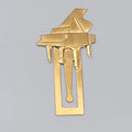 Vintage Grand Piano Bookmark Gold tone Metal 3"