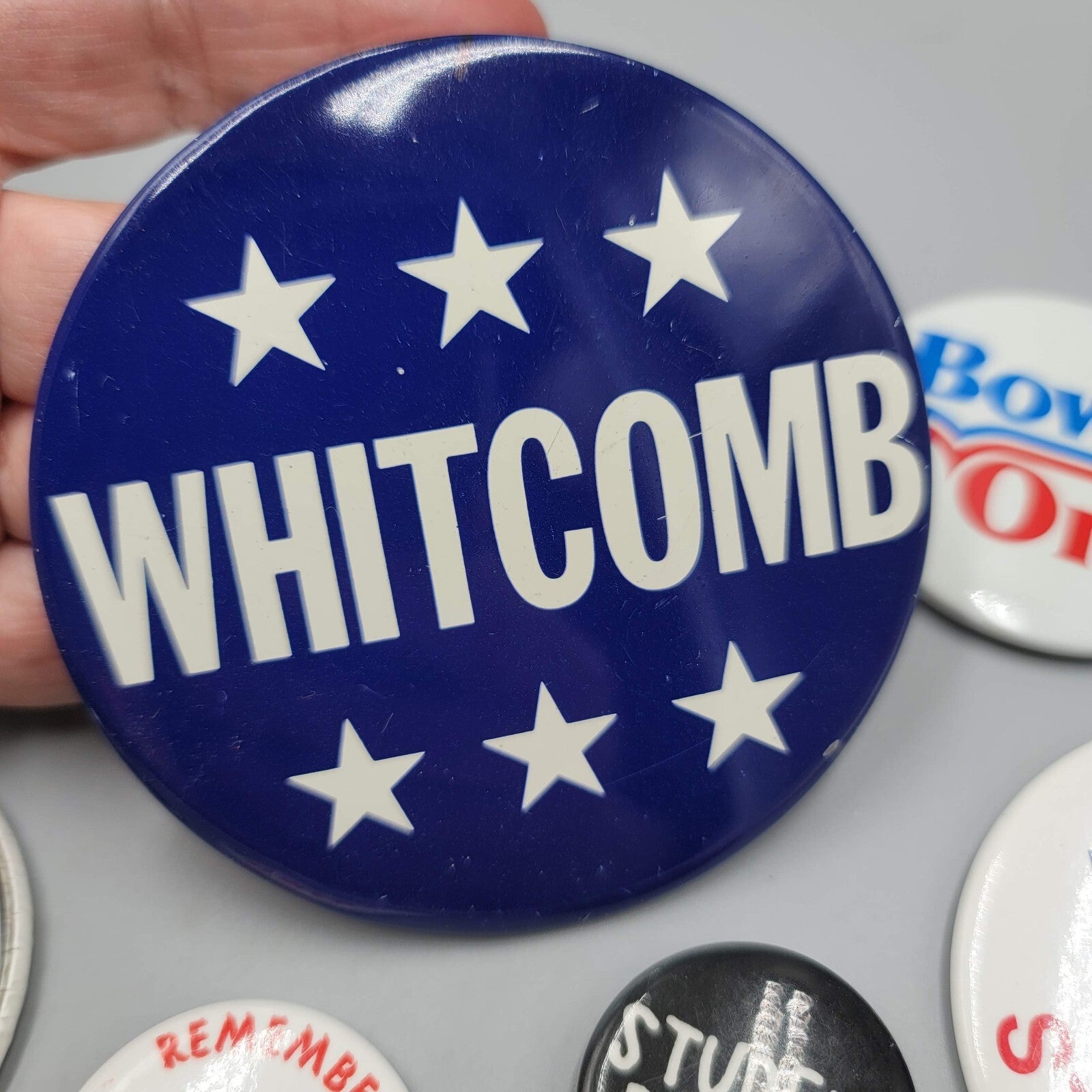 Vintage Lot of 7 Political Campaigning Buttons Bowen York Whitcomb