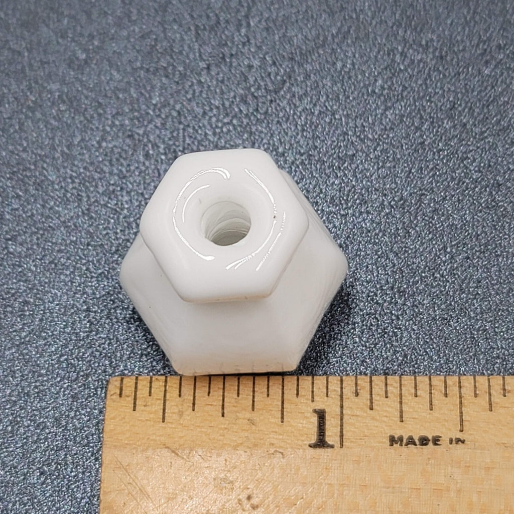 Vintage SINGLE White Glass Knob Kitchen Cabinet Drawer Pulls 1"
